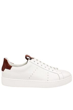 Erkek Beyaz Deri Spor Ayakkabı Sneaker W500GV319