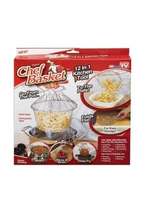 Katlanır Chef Basket Çok Fonksiyonlu Pratik Süzgeç PRA-3614564-2178