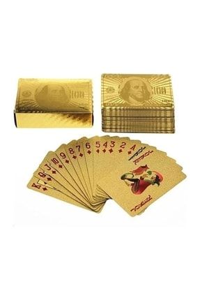Dolar Tasarımlı Altın Kaplama Iskambil Oyun Kartı 89765435675