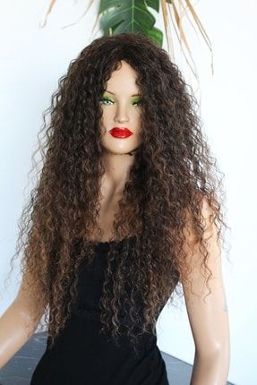 Afro Dalgası Peruk - Afro Saç - Afro Peruk - Kıvırcık Peruk - Kıvırcık Saç - Peruka -kumral Kahve Kmrl3053p1