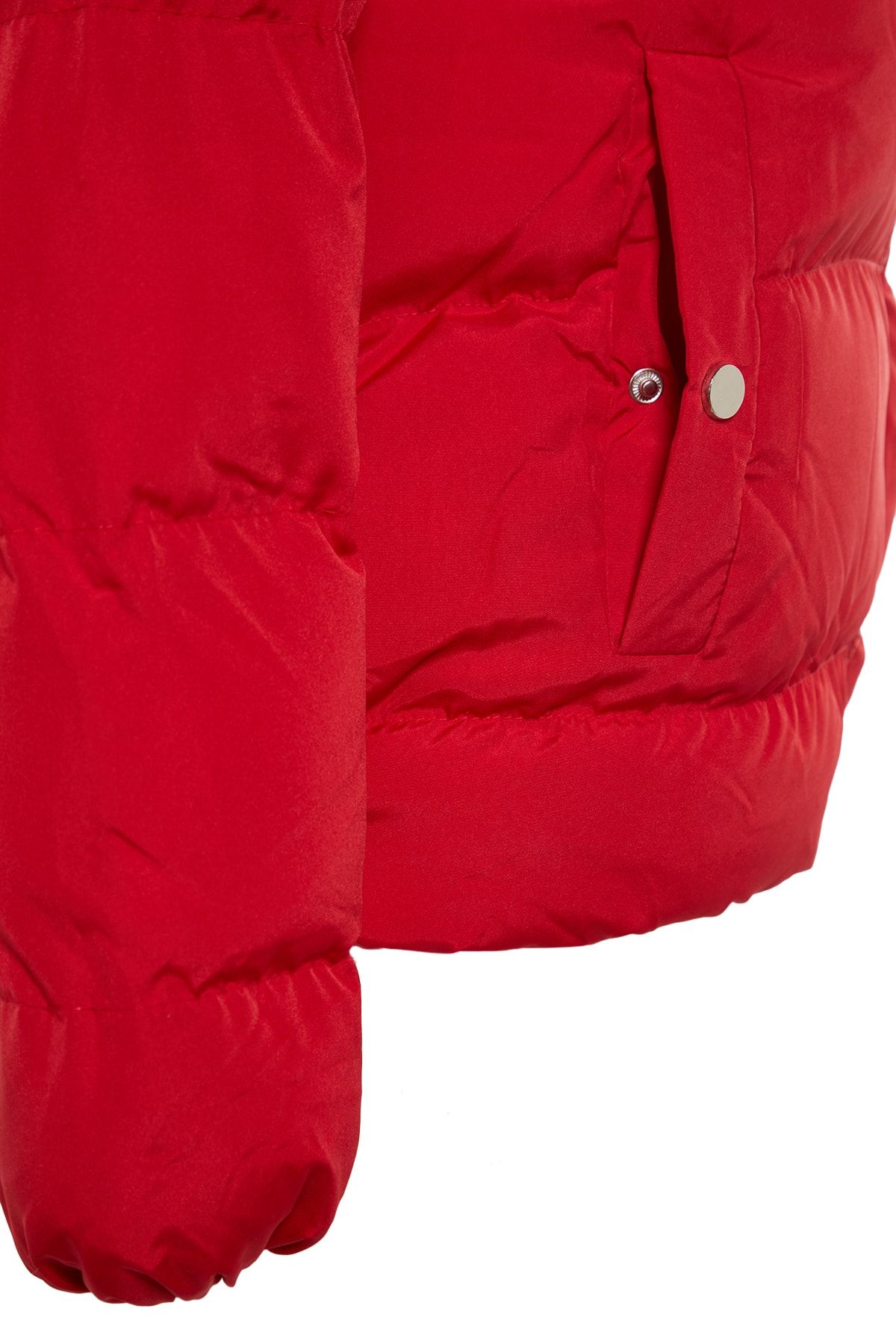 Trendyol Collection-Red Hooded Rugular Mould Water Repellent Inflatable Coat Twoaw21Mo0022 7