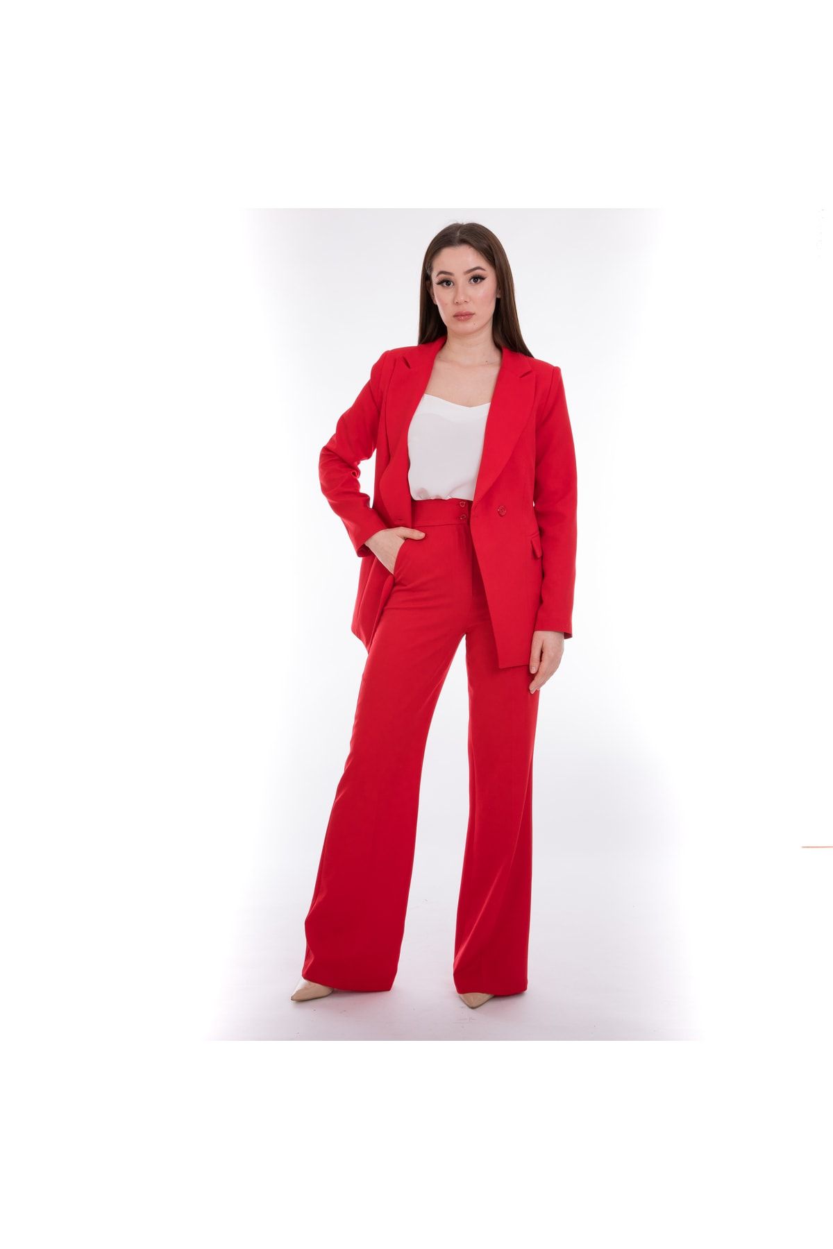 DEFİLE LUX-Costum Blazer Roșu Seria Zima 2
