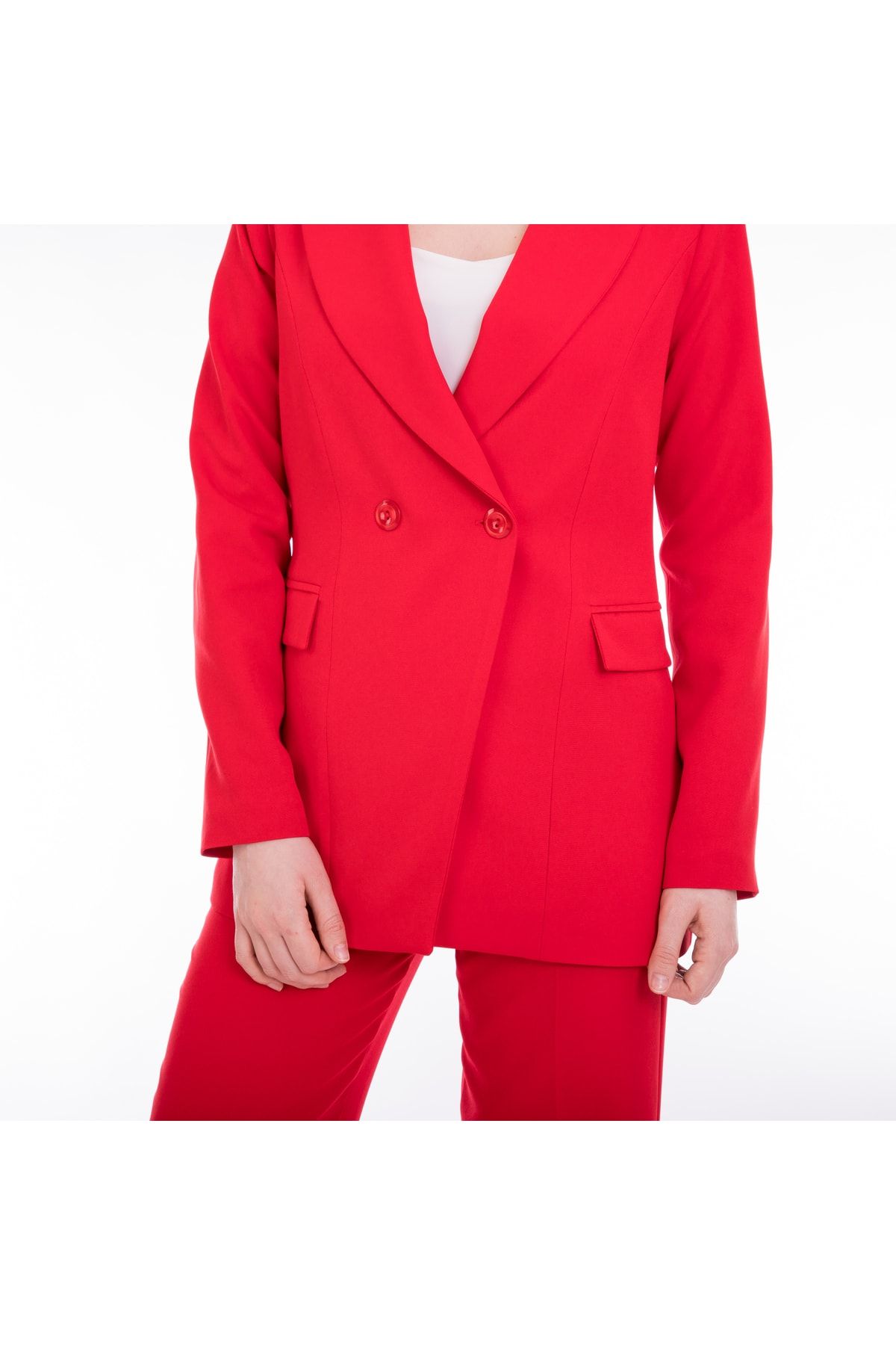 DEFİLE LUX-Costum Blazer Roșu Seria Zima 4