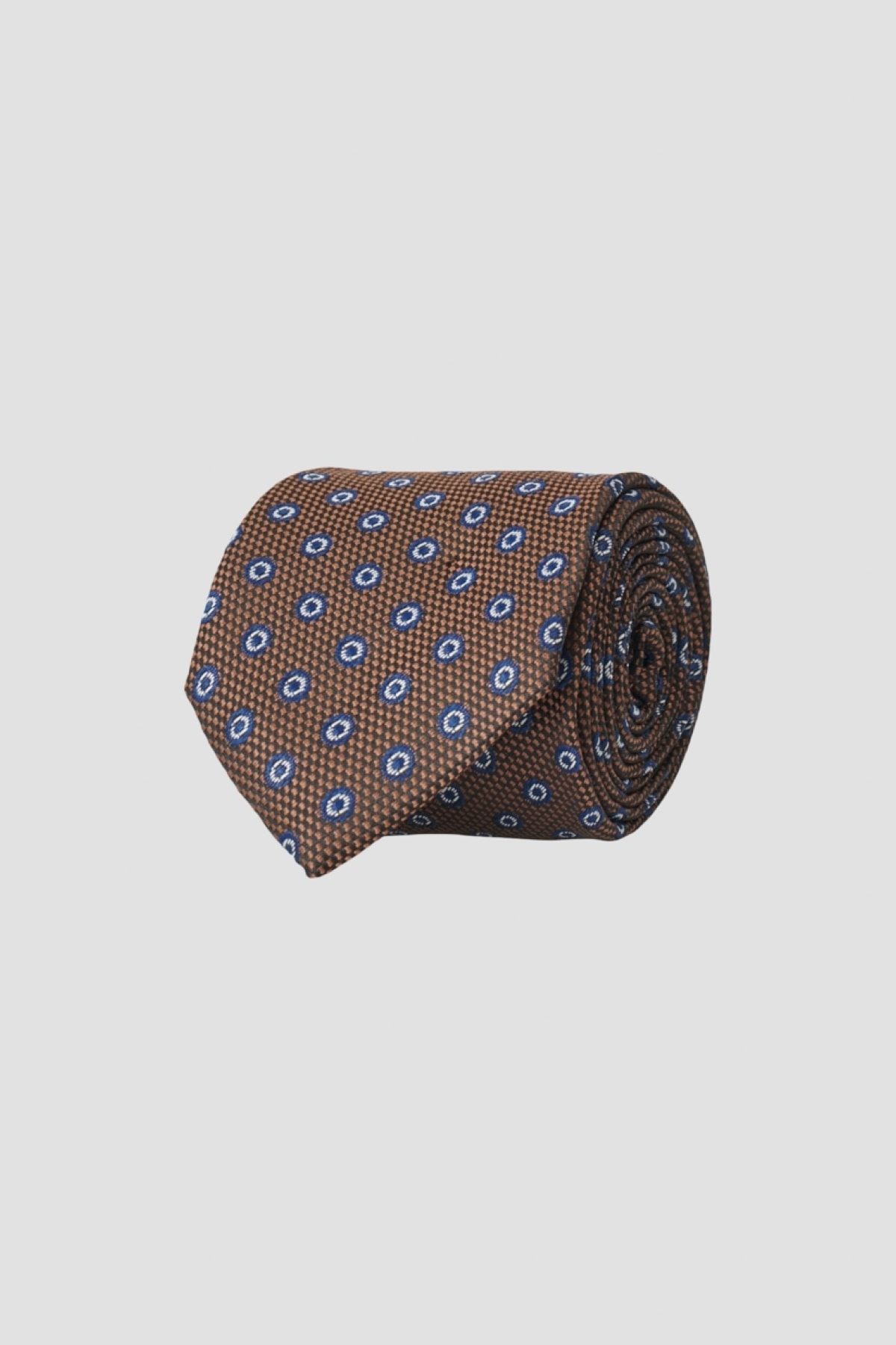 Altınyıldız Classics Мужской коричнево-темно-синий классический галстук коричнево-темно-синего цвета с рисунком 4A2122200037
