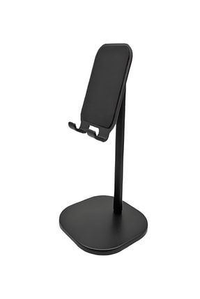 Masaüstü Tablet Ve Telefon Tutucu Stand 2 Kademeli Uzunluk Tablet Tutacak Oynar Başlıklı Metal Siyah EC9