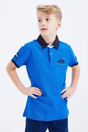 Saks Air Yazılı Standart Kalıp Polo Yaka Erkek Çocuk T-shirt T12EG-10894