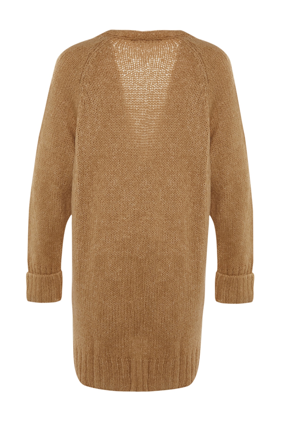 Trendyolmilla  Camel Geniş Kalıp Yumuşak Dokulu Triko Hırka TWOAW21HI0555 - Görsel 7