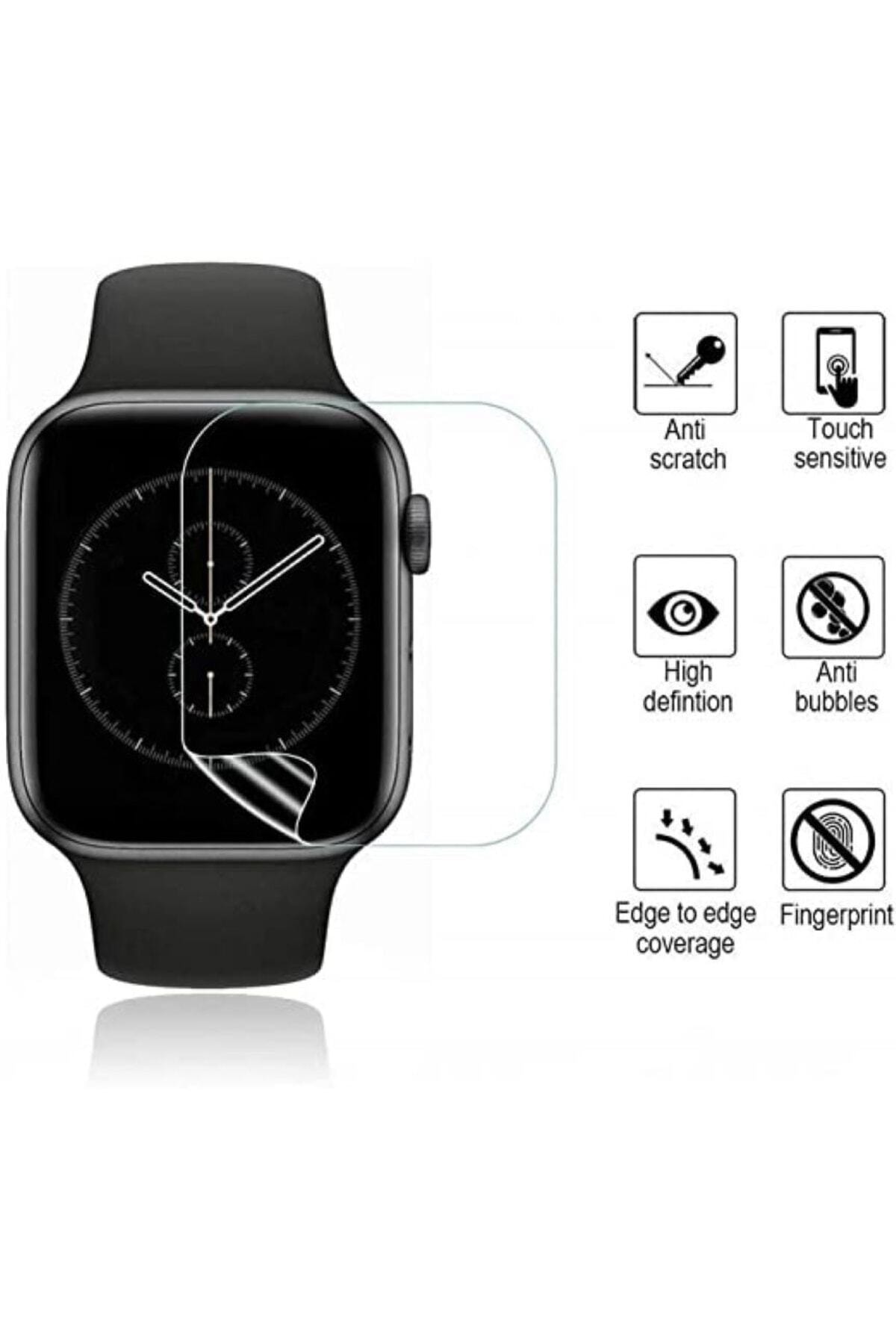 Apple Watch 40 mm Seri 4-5-6-se Uyumlu Ekran Koruyucu Blue Nano Temperli Kırılmaz Cam 5