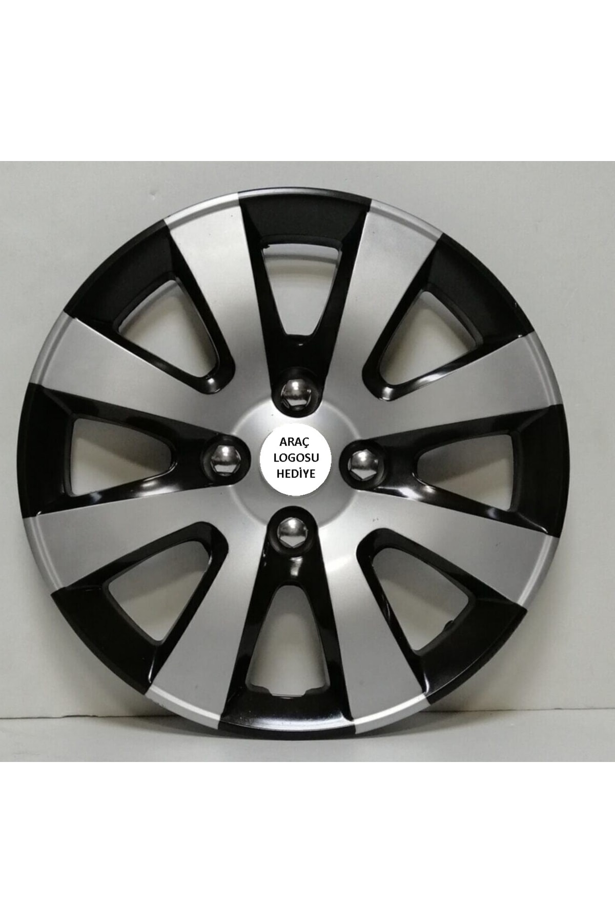KARA AUTO Ford Tourneo Courier 15"inç Kırılmaz 4 Adet 1 Takım Siyah Gri Jant Kapağı Seti