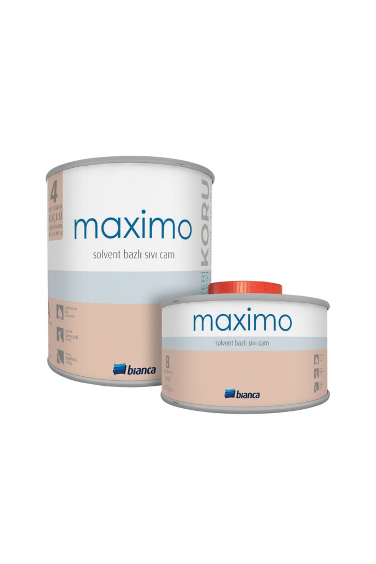 Maximo – Solvent Bazlı Sıvı Cam Parlak 0,5Kg Miz - 1