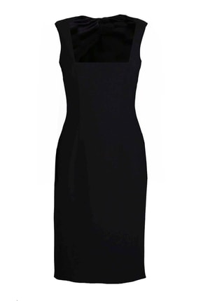 Belle Siyah Kare Yaka Kolsuz Mini Elbise PI01BEL125