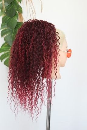 Afro Dalgası Toka - Afro Saç - Afro Topuz Tokası -kızıl Ombreli Kzl29593