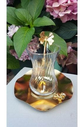 6 Adet Kelebek Model Çay Kaşığı Zamak Gold Çay Kaşığı Kelebek Desenli MKİTCHEN-KELEBEK-ÇAYKAŞIĞI