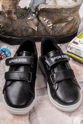Siyah Beyaz Rahat Bantlı Erkek Çocuk Spor Ayakkabısı TTW536Q001