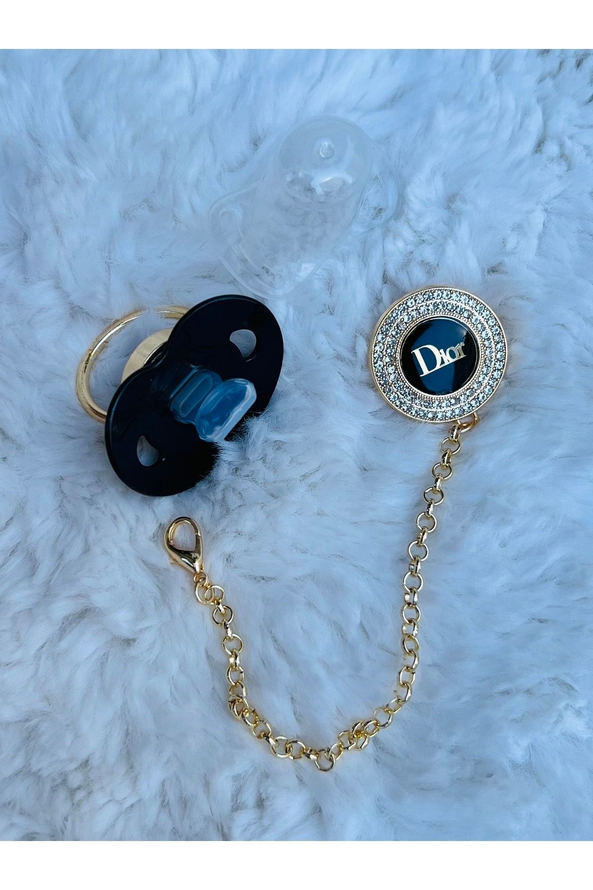 Ad Ta Bebe-Dior Pacifier & Pacifier Chain Set 2