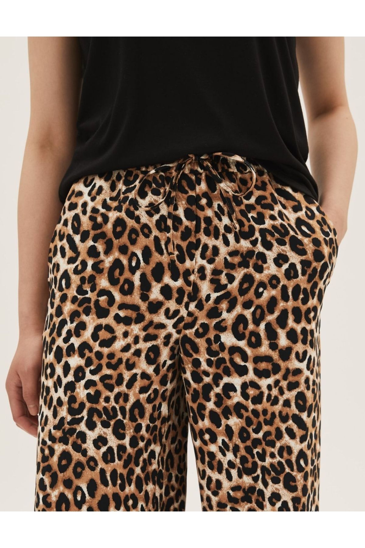 Marks &amp; Spencer Leopar Desenli Wide Leg Pantolon IR7602