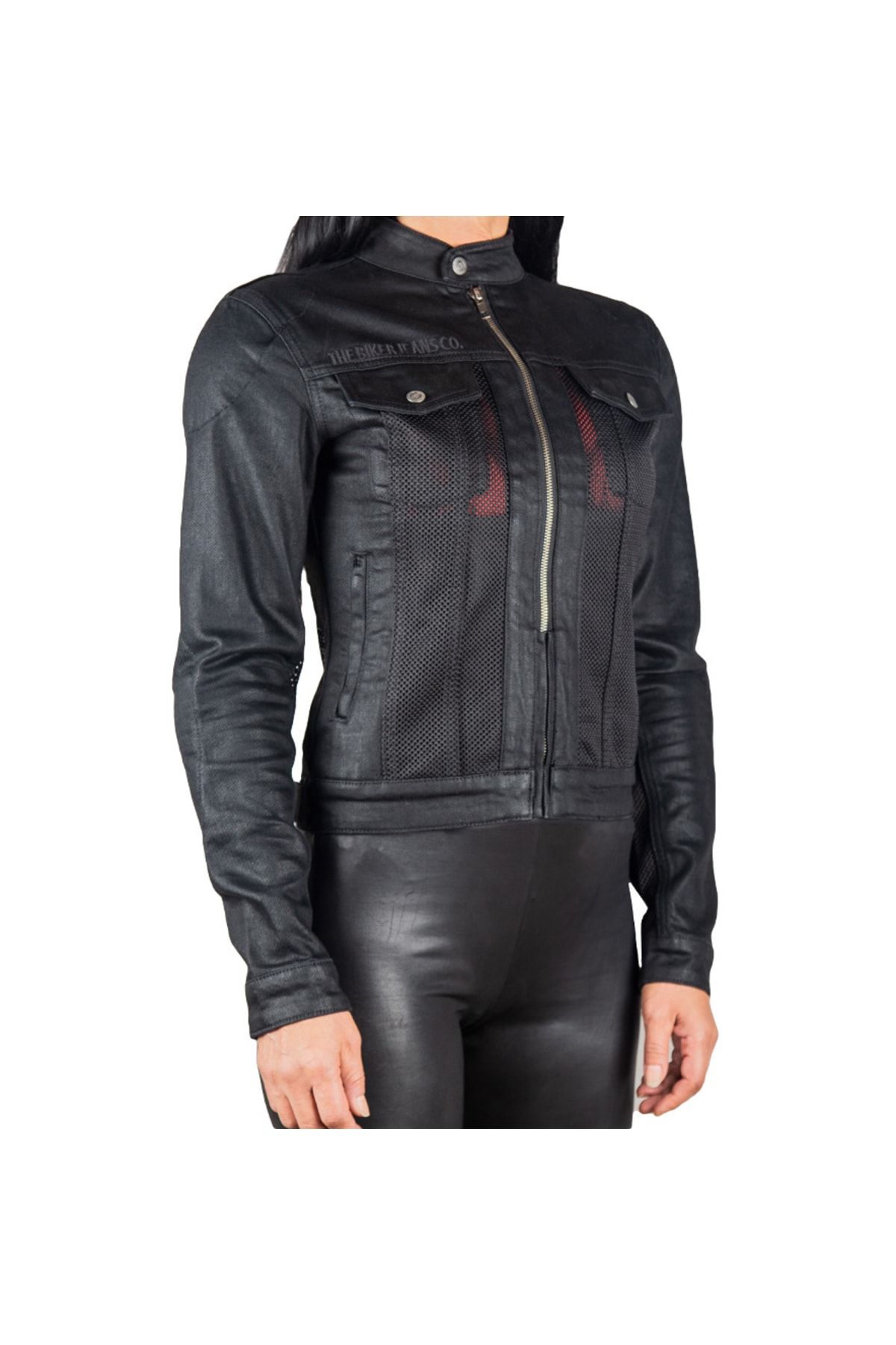 The Biker Jeans Thebikerjeans Black Ice Kadın Korumalı Yazlık File Motosiklet Montu