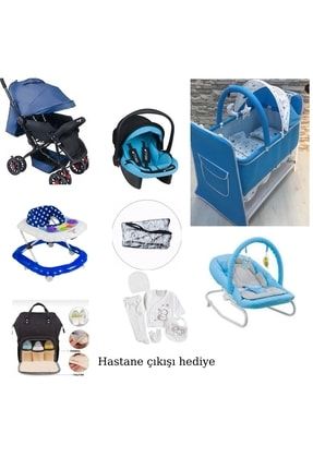12 Parça Bebek Çeyiz Seti Bebek Arabası- Beşik-taşıma-ana Kucağı-hastane Cıkışı-yürüteç-çanta TP896146