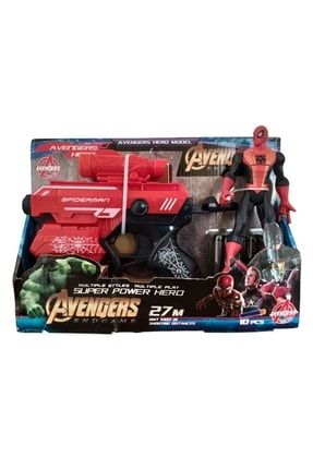 Nerf Strike Lazerli Spiderman & Hulk Figürlü Oyuncak Nerf Tabanca Sünger Mermili Karakterli Snrf-4x1A