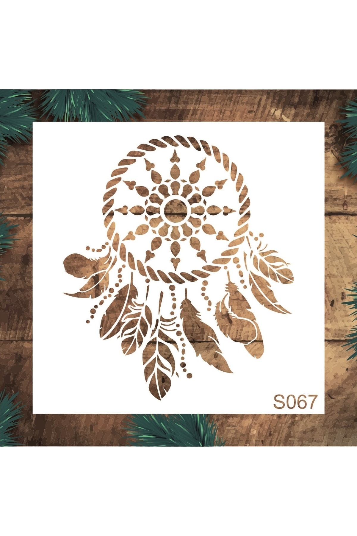 STENCİLTASARIM Stencil Tasarım S067 Rüya Kapanı - Dekoratif Duvar Ve Eşya Boyama Şablonları 25x25 Cm