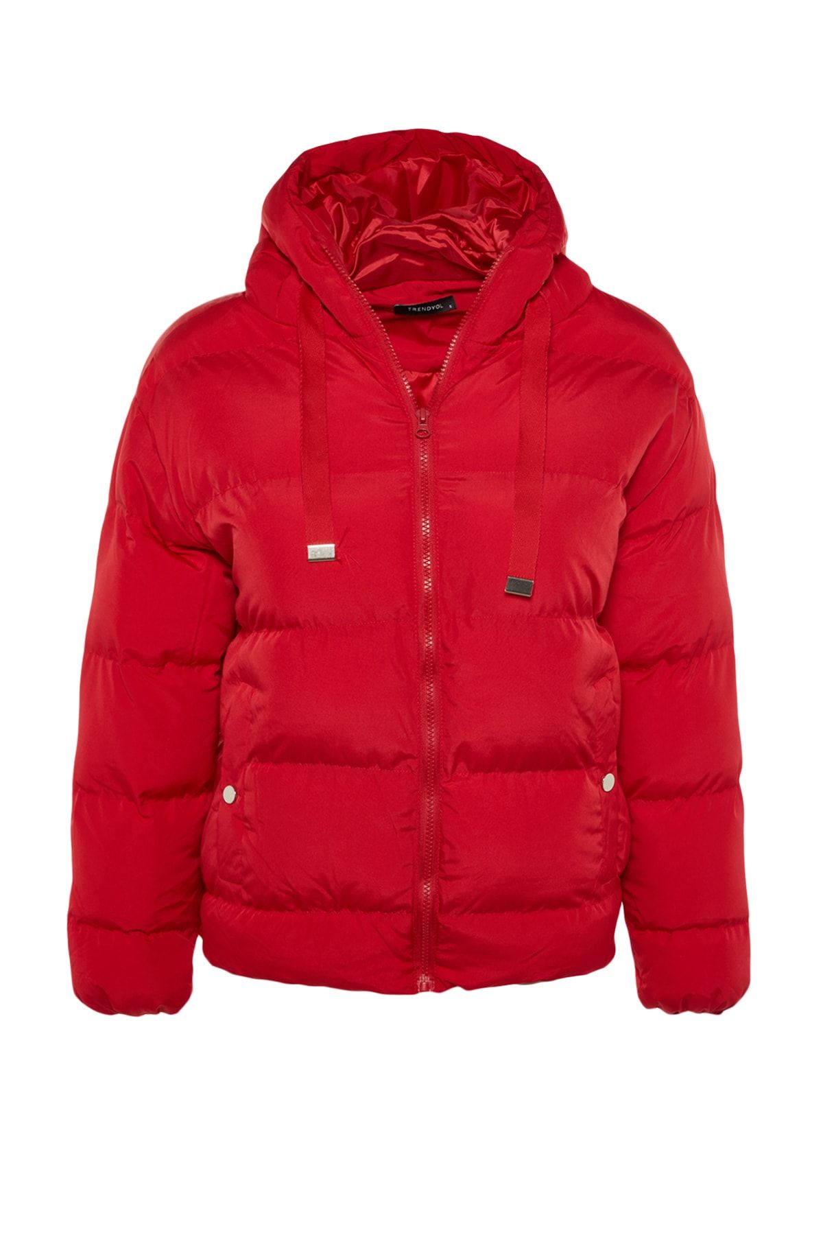 Trendyol Collection-Red Hooded Rugular Mould Water Repellent Inflatable Coat Twoaw21Mo0022 6
