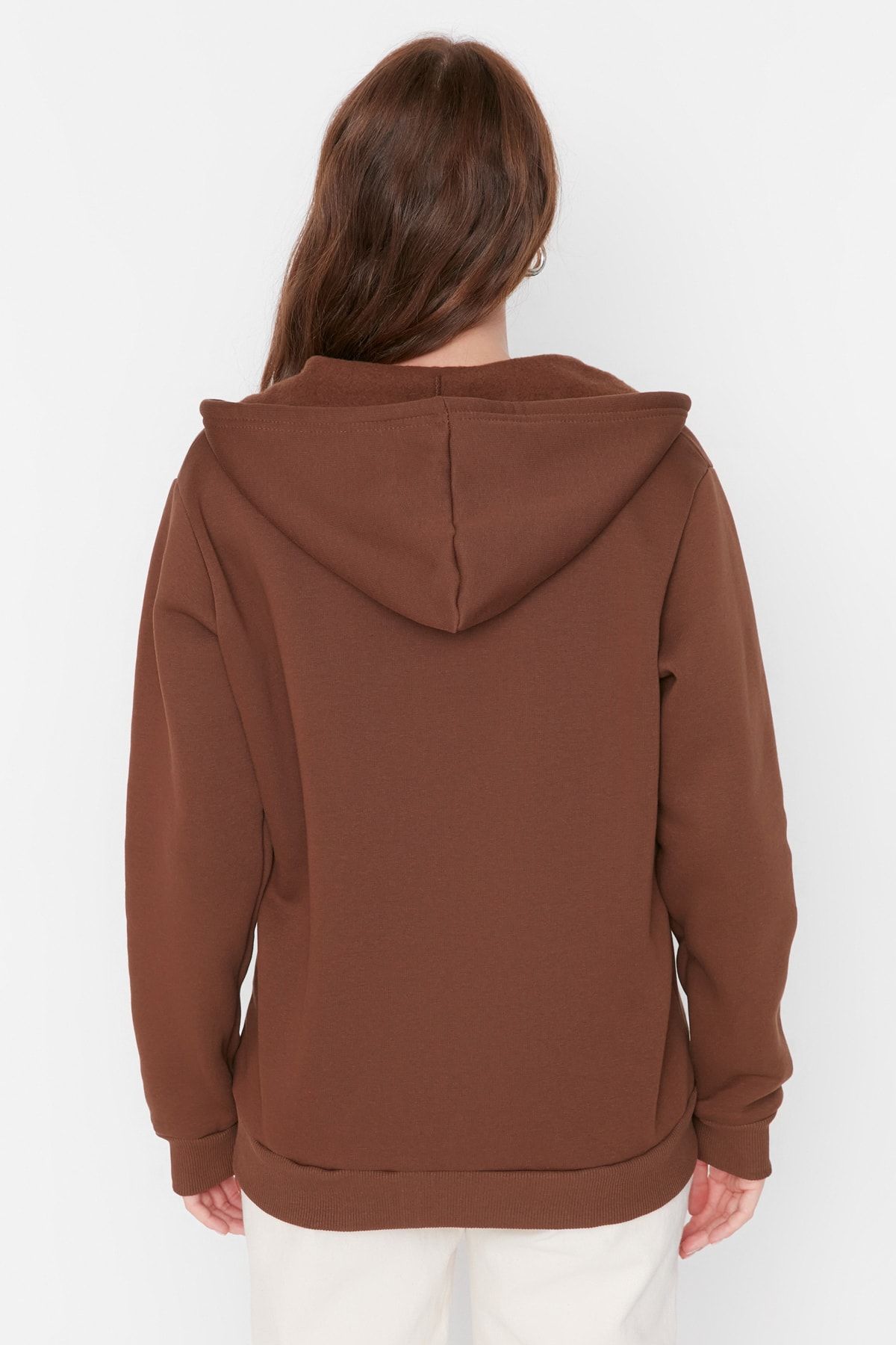 Trendyol Collection Sweatshirt Brown Boyfriend Trendyol