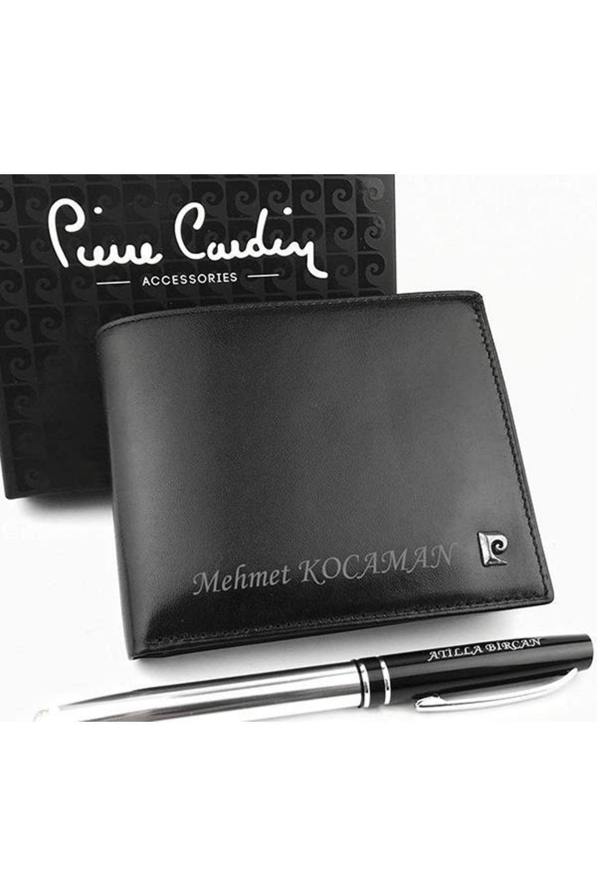 کیف پول مردانه شخصی سازی شده 2062 با محفظه سکه و هدیه Pierre Cardin