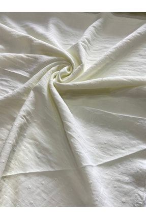 Süt Beyaz Ponponlu Kumaş Çift En Elbise Ferace Etek Bluz Giyim TYC00516034509