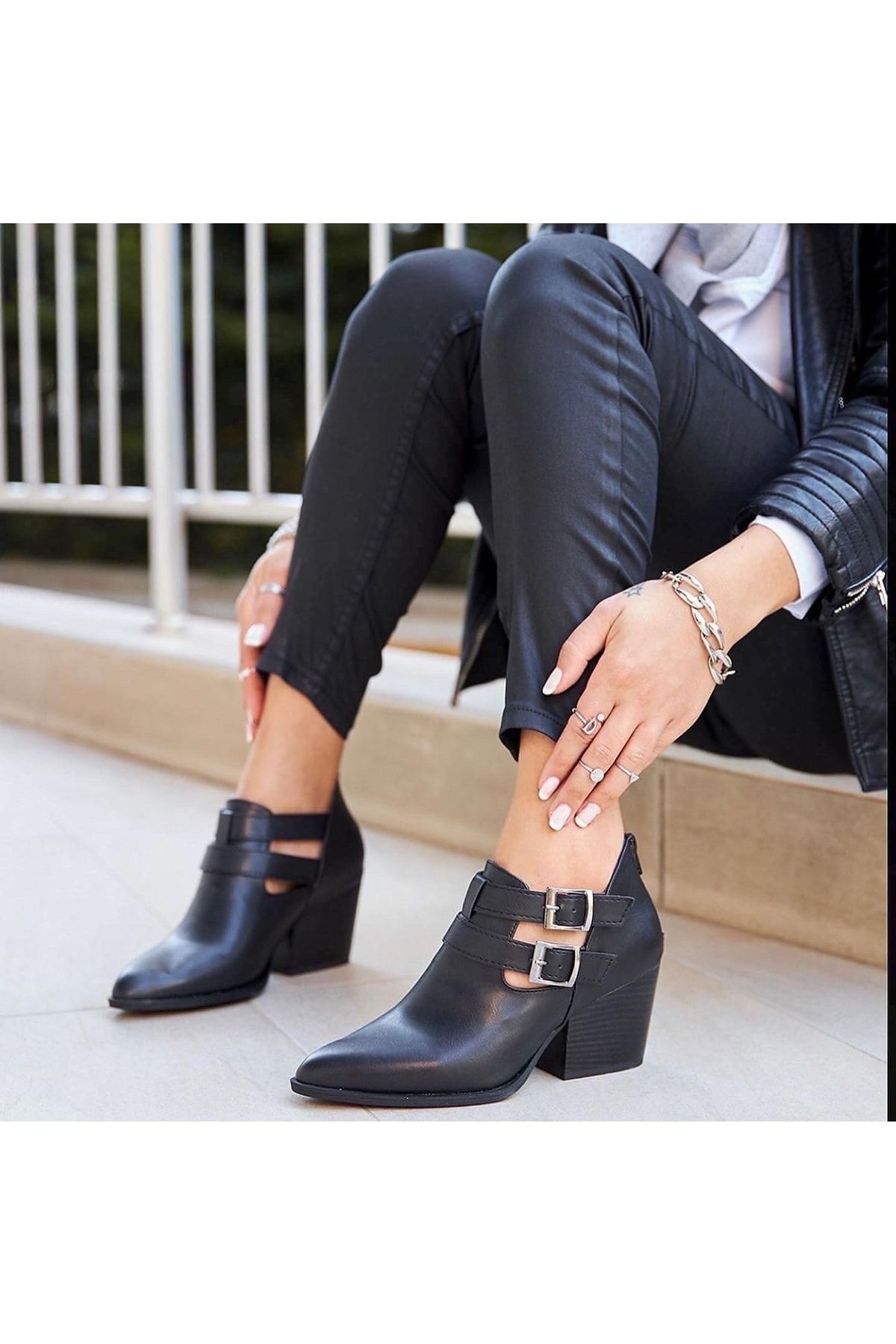 Lisbon black high heel ankle booties sale
