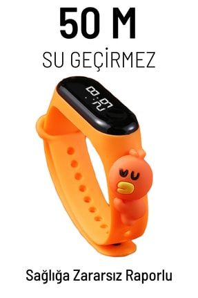 Yavru Kuş Figürlü Led Dokunmatik Ekranlı Su Geçirmez Dijital Çocuk ve Genç Kol Saati (turuncu) Ln13