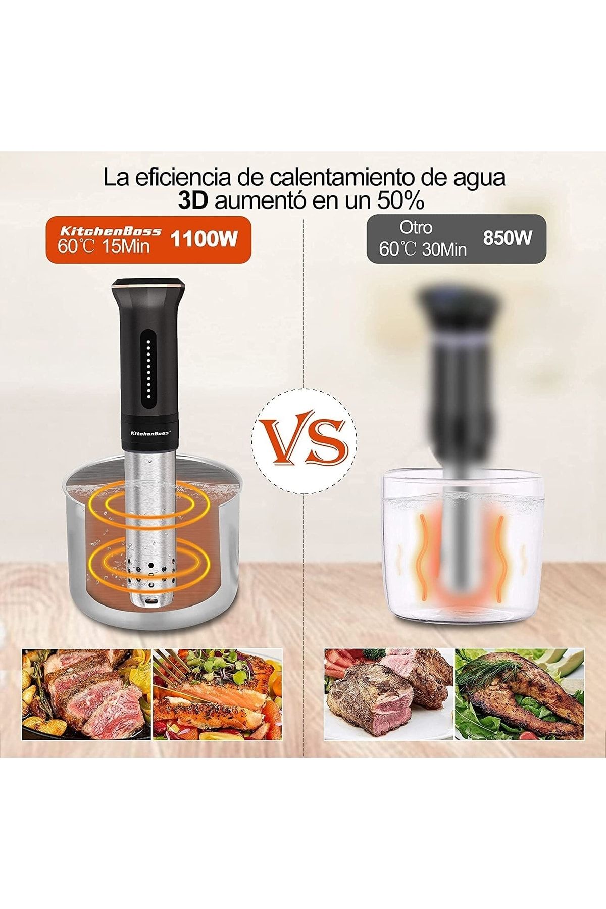 KitchenBoss Sous Vide Roner Mutfağı Su Geçirmez Daldırma Ipx7