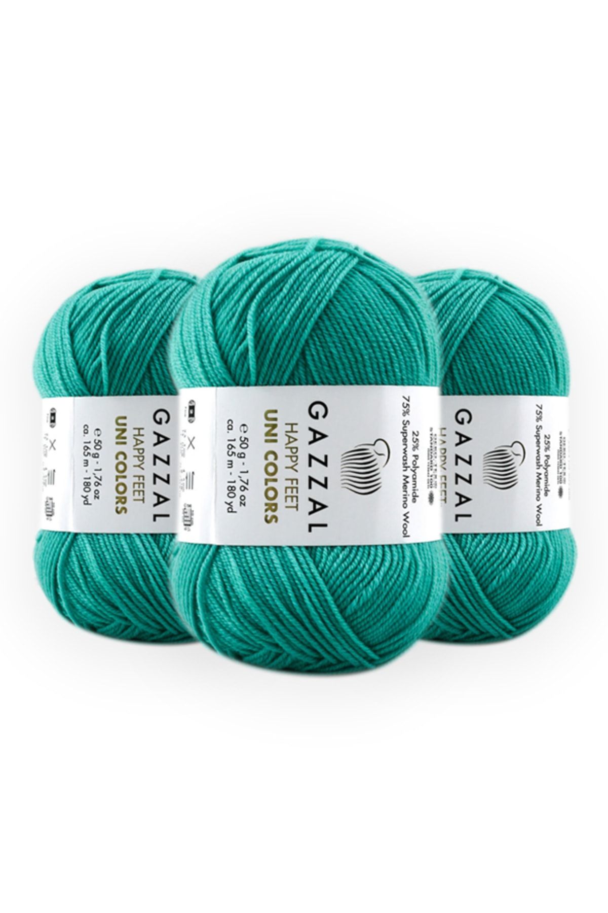 Gazzal Happy Feet 50gr 165mt 3 Pack 75 Wool Blend Hand Knitting