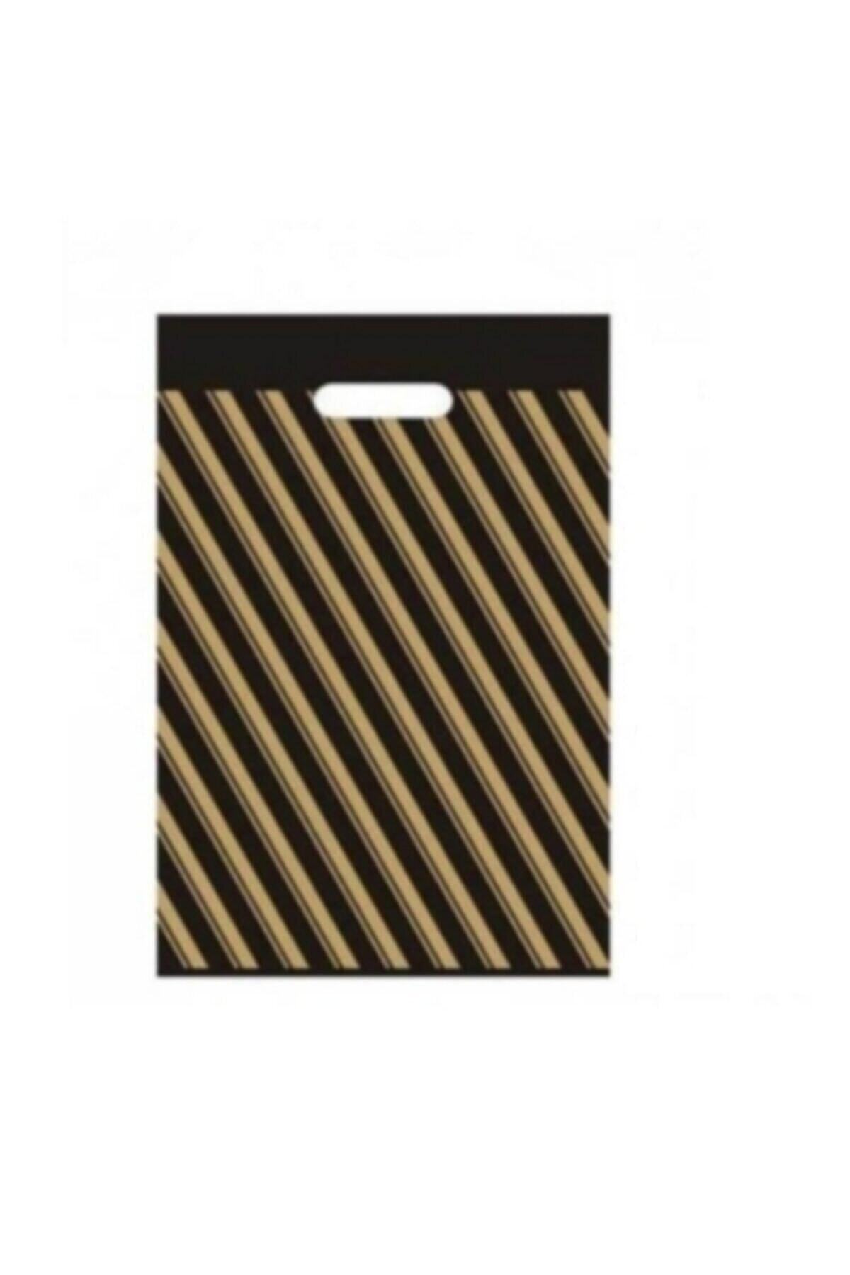 Genel Markalar Takviyeli Siyah Çizgili Poşet 33x45 (3no)