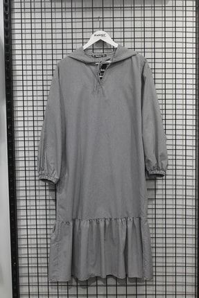 Uzun Kol Kapüşonlu Elbise KYXPD0111