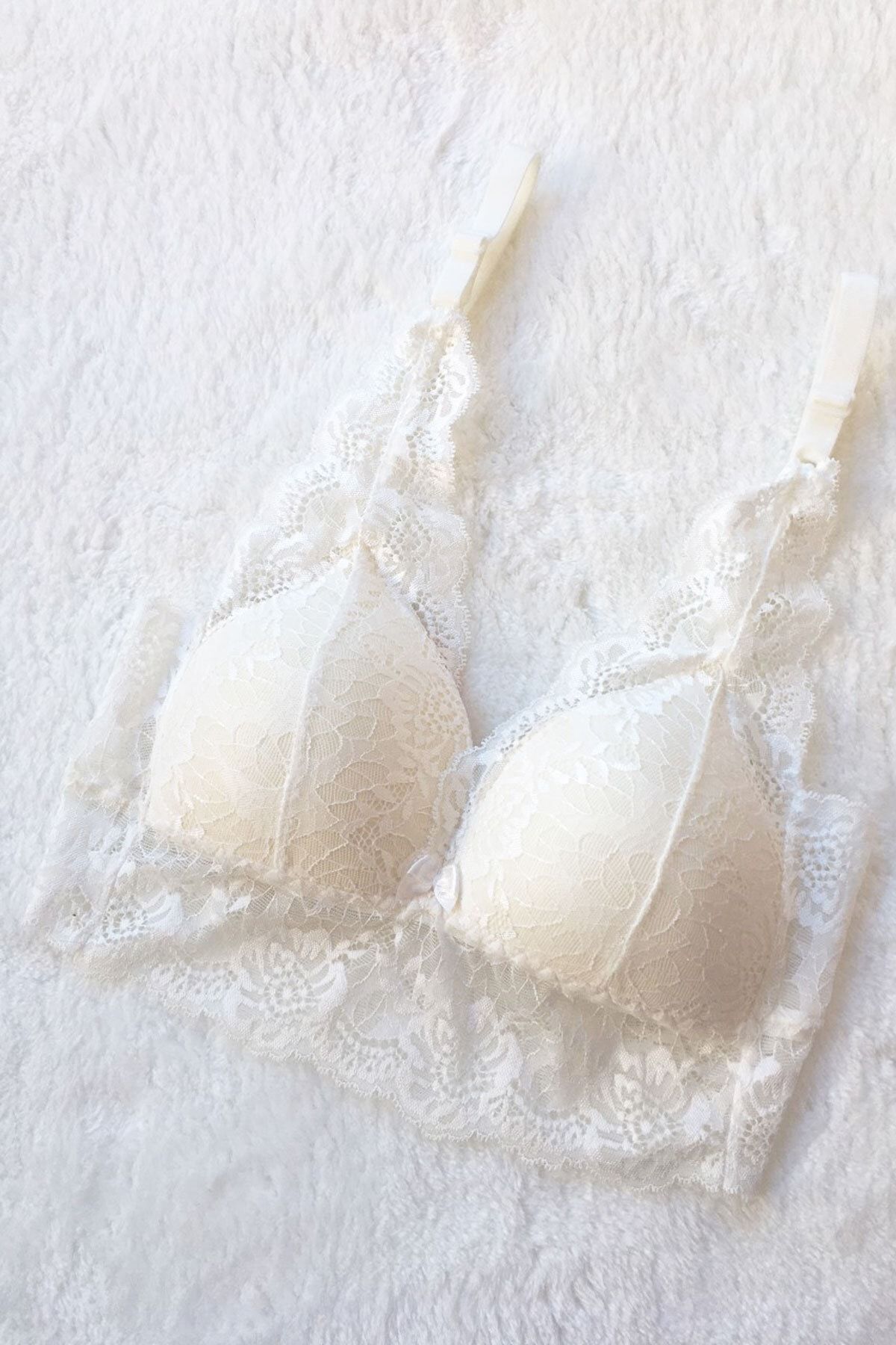 Hepsine Rakip Kadın Pedli Bralet Sütyen Dantelli Soft Kap Büstiyer%