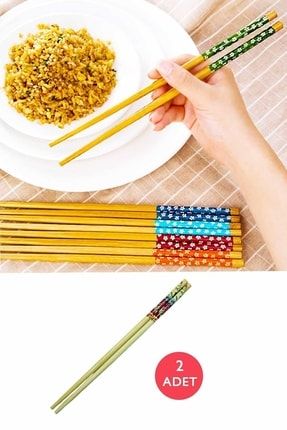 Bamboo Chopsticks 2'li Çift Yıkanabilir Çin Yemek Çubuğu Özchops ÖZ42