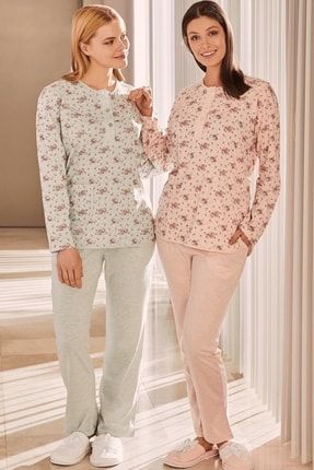 Büyük Beden Kadın Pijama Takımı - Açık Yeşil 5264