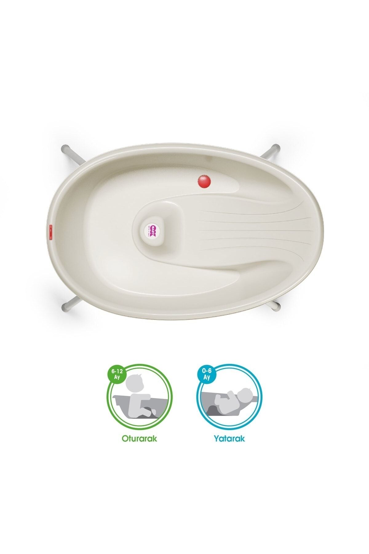 OK Baby Okbaby Bella Çift Yönlü Banyo Küveti &amp; Küvet Taşıyıcı 0-12 Ay / Beyaz NE10264