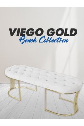 Viego Gold Beyaz-kapitoneli Model Puf&bench&koltuk-oturak-uzun Makyaj Puff-yatak Odası Ucu&önü VİEGOGOLD
