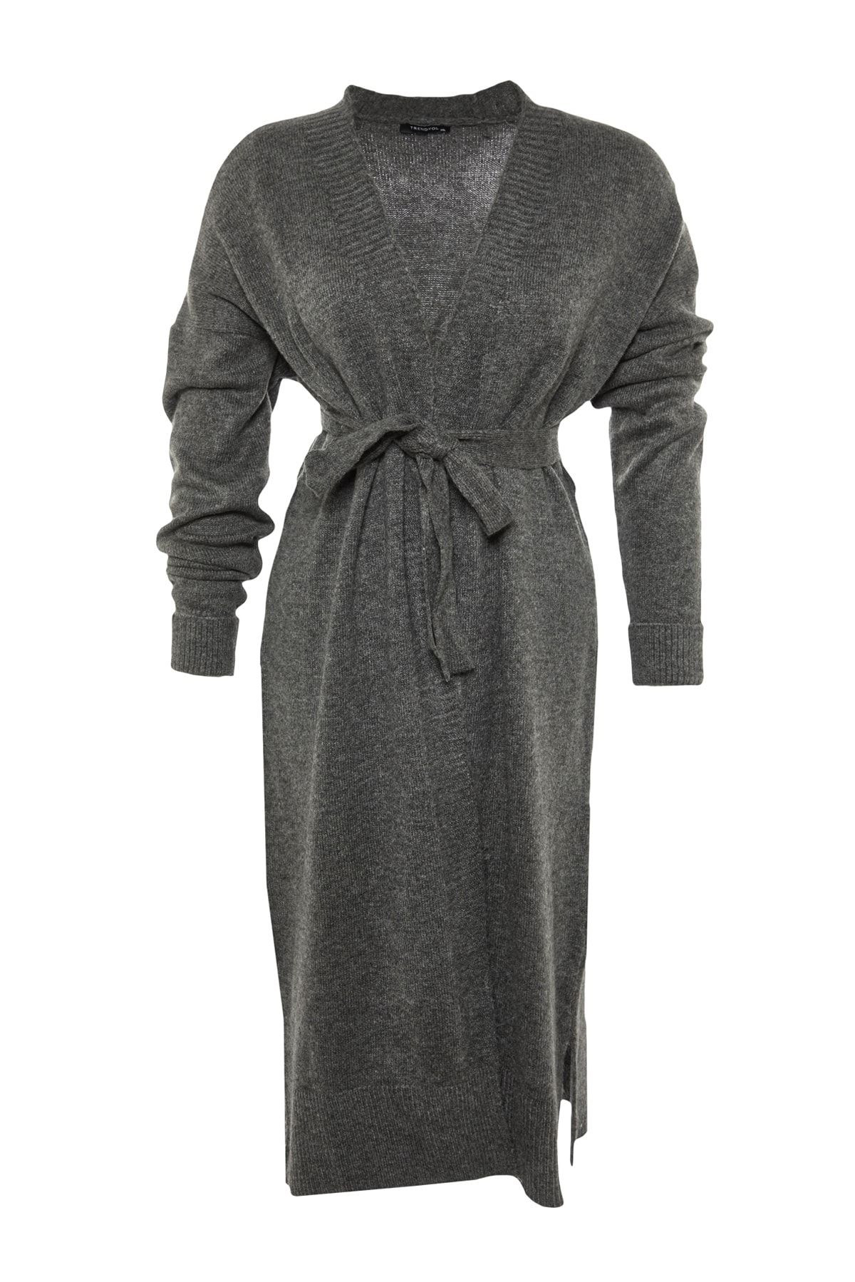 Trendyol Curve-Anthracite Oversize Knitwear Cardigan TBBAW23AV00017 6