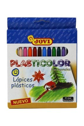 Plastic Crayons 12 Renk Jumbo Plastik Pastel Boya / JOV9120