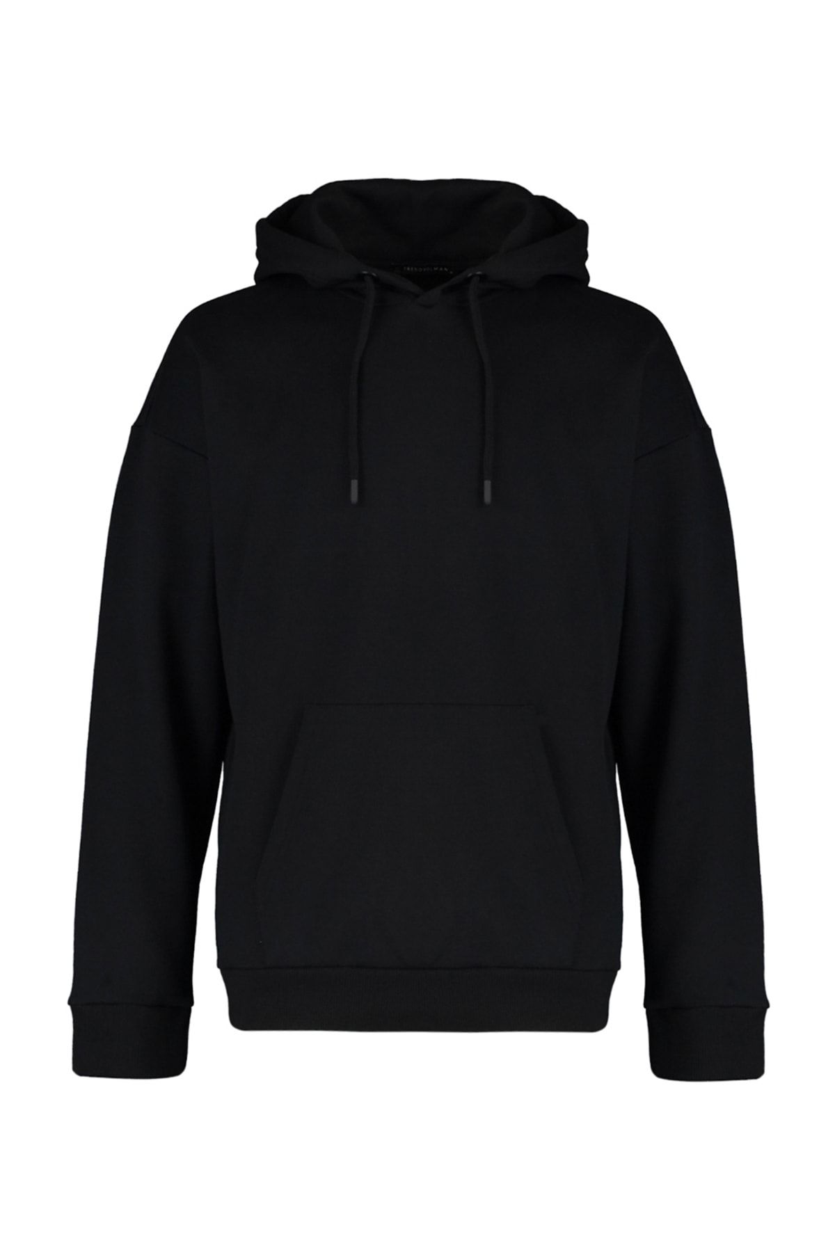 Trendyol Collection-Übergroßes schwarzes Fleece-Sweatshirt mit Kapuze - TMNAW23sw00195 12