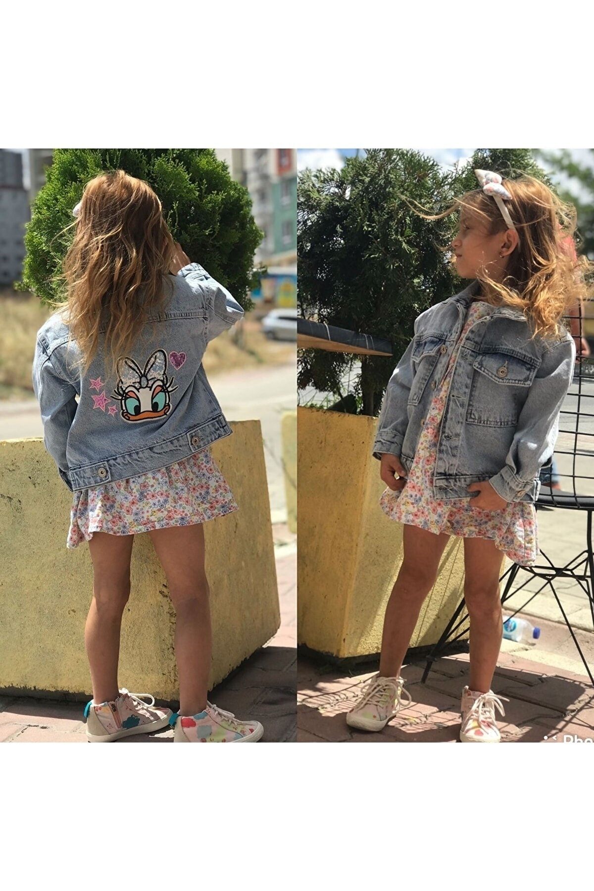 Denim jacket with sequin store back