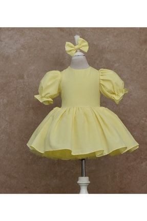 Sarı Kloş Kabarık Elbise TYC00356018352