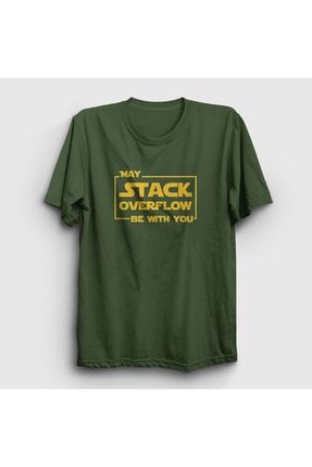 Unisex Haki Stack Overflow Developer Yazılımcı T-shirt 340701tt
