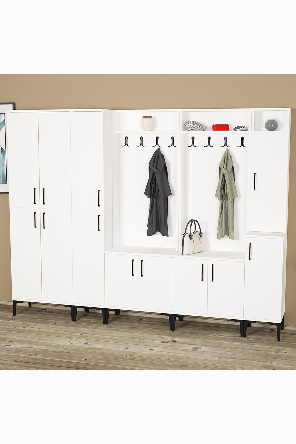 Rose-1-1-2-3-4 Coat Rack Cloakroom Shoe Holder