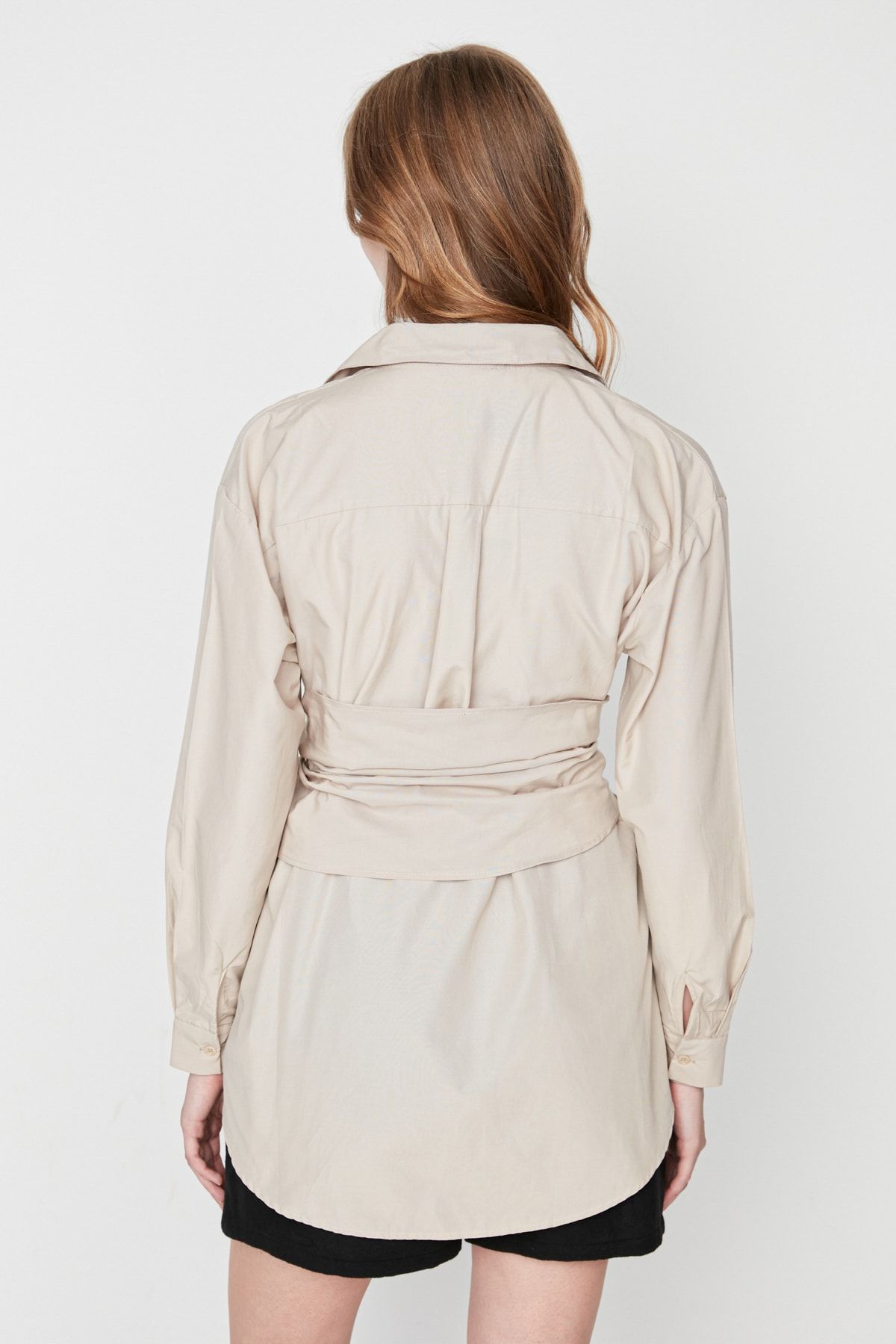 Trendyol Collection-Kőöves csatos részletes szőtt pamut ing TWOAW20GO0099 5