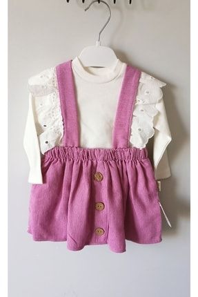 Kız Çocuk Düğme Detaylı Salopet Elbise KIZ ÇOCUK DÜĞME DETAYLI SALOPET ELBİSE