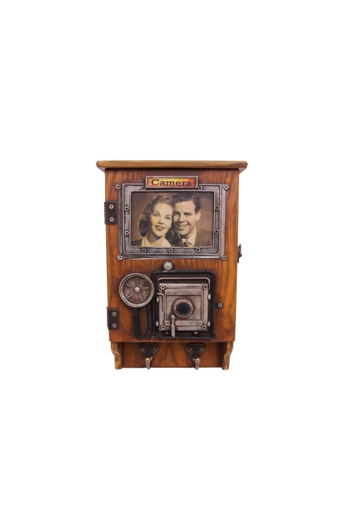 Dekoratif Metal Anahtarlık Çerçeveli Fotoğraf Makinesi Dekorlu