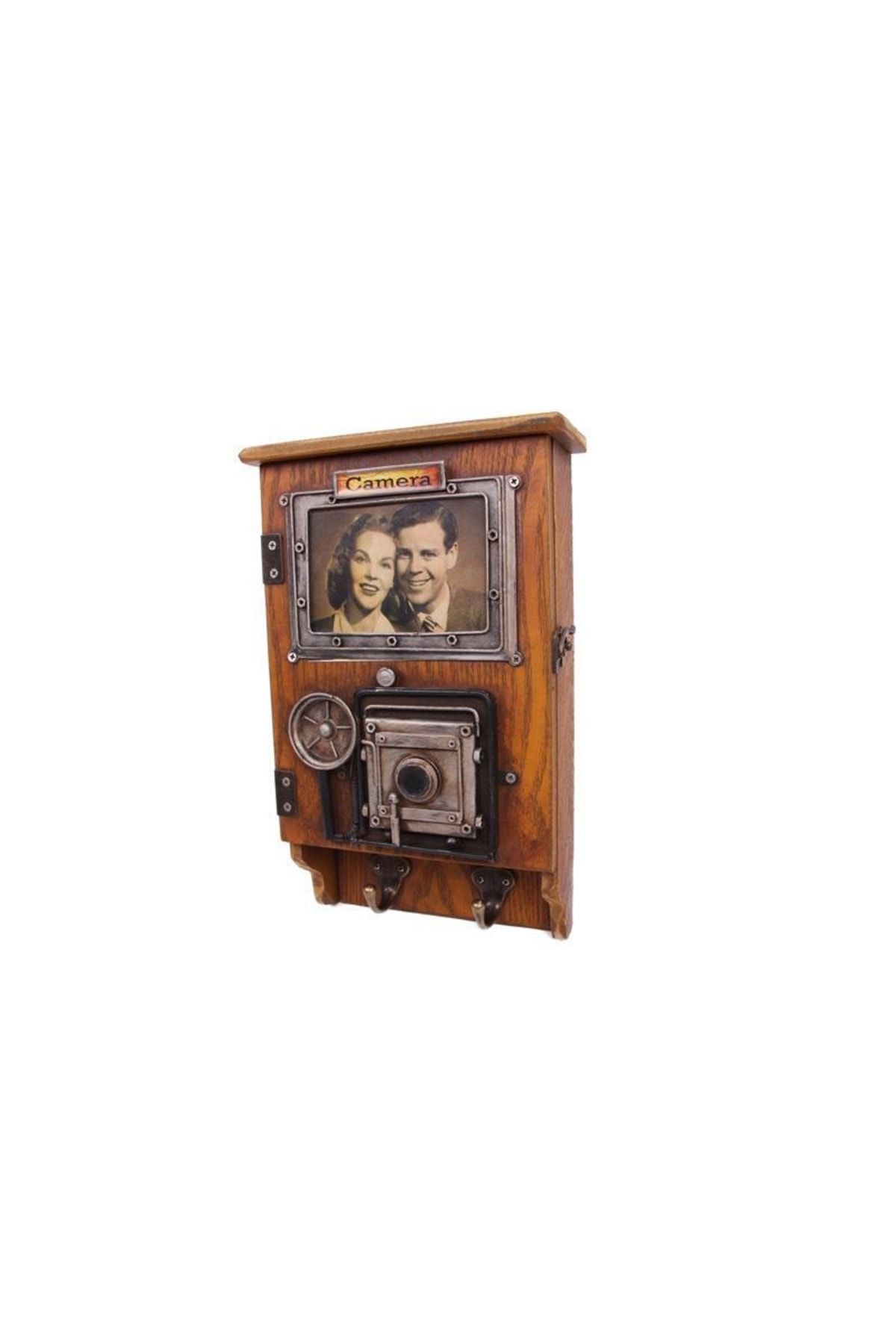 Dekoratif Metal Anahtarlık Çerçeveli Fotoğraf Makinesi Dekorlu